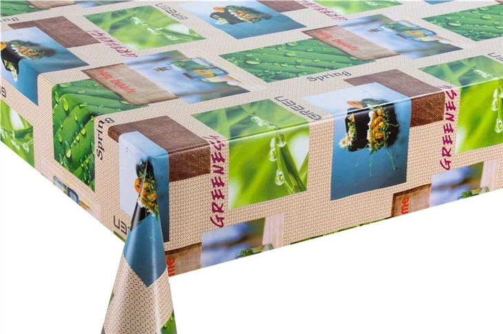 Printed Film With Non-woven Backing Pvc Table Cloth For Outdoor Activities